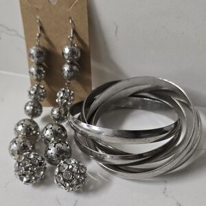 Vintage 5" Earrings & 3" Bracelet